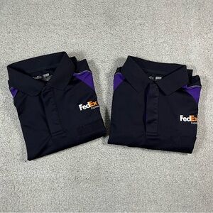FedEx Express Black Purple Polo Shirt Mens XL Bundle Stan Herman